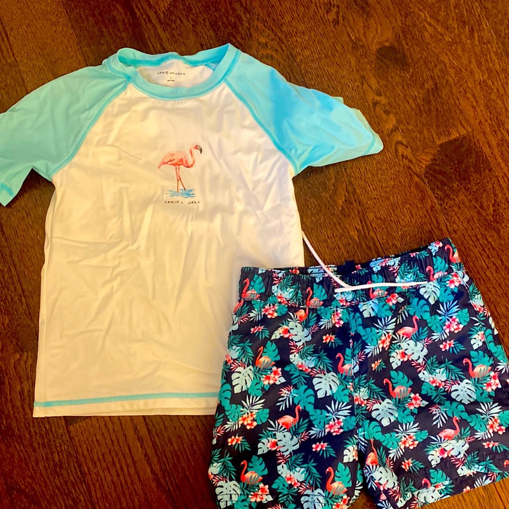 Jamie and Jack boys swimsuits and rash guard